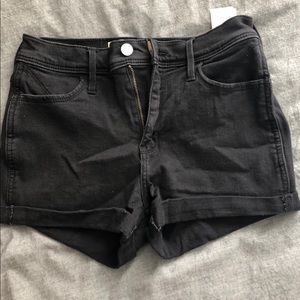 Black High Rise Short Shorts